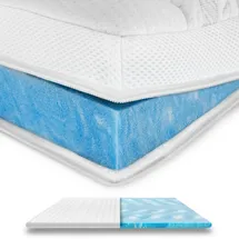 AM Qualitätsmatratzen Premium Plus Gelschaum Topper 140 x 190 cm weiß