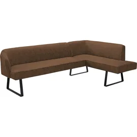 exxpo - sofa fashion Eckbank EXXPO - SOFA FASHION "Americano", braun (cognac), B:270cm H:83cm T:197cm, Sitzbänke, Eckbank, mit Keder und Metallfüßen, Bezug in verschiedenen Qualitäten, Topseller