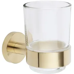 Zahnputzbecher inkl. Halterung – satiniertes Gold – Ayanna