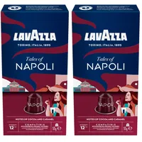 Lavazza Tales Of Napoli, Reichhaltiges Espresso-Erlebnis mit Noten von Karamell und Kakao, 10 Kapseln, Nespresso kompatibel (Packung mit 2)