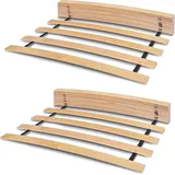 Rollrost 140x200 cm ( 2x70cm ) für Bett - Hochwertiger Rolllattenrost 17 gebogene Birkenholzlatten mit Band verbunden.Lattenroste holzlatten Klapp...