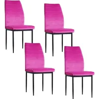 Hti-Living Esszimmerstuhl Madison Samt Pink 4er-Set