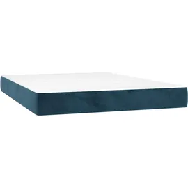 vidaXL Boxspringbett mit Matratze & LED Dunkelblau 140x200 cm Samt