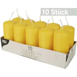 Papstar Stumpenkerze 4 x 9 cm 10 St. goldgelb