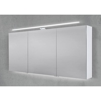 Spiegelschrank 160 cm mit LED Beleuchtung, Doppelspiegeltüren Beton Anthrazit