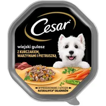 Cesar 150 g Vollwertiges Nassfutter für ausgewachsene Hunde in Sauce mit Huhn, Gemüse und