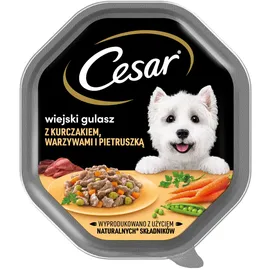 Cesar 150 g Vollwertiges Nassfutter für ausgewachsene Hunde in Sauce mit Huhn, Gemüse und