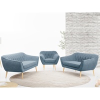 MKS MÖBEL Sofa PIRS 3 2 1, Moderne Sofa Set, Skandinavische Deko blau