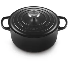 Le Creuset Signature Bräter 24 cm rund schwarz glänzend