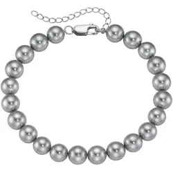 Smart Jewel Armband mit Muschel-Perlen, Silber 925 Grau 
