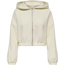 Only Kapuzensweatshirt "ONLSCARLETT LS ELASTIC ZIP HOOD SWT NOOS", Damen, Gr. XS, birch, Sweatware, Obermaterial: 60% Polyester, 40% Viskose, unifarben, regular fit normal, Rundhals, elastischer Bund, Sweatshirts
