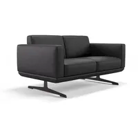 Sofanella 2-Sitzer Leder, Relaxsofa, Designsofa, Designer Couch, Italienisches Sofa, 2er Sofa schwarz