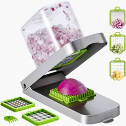 VEVOR Gemüseschneider Multischneider Set Lebensmittel-Veggie-Chopper 3 Klingen