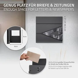 ML-Design Standbriefkasten Anthrazit inkl. Zeitungsfach