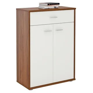 CARO-Möbel Highboard TOMMY, Kommode Sideboard Schrank in verschiedenen Farben 2 Türen Anrichte Hig weiß