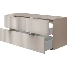 Rodan | Waschbeckunterschrank - 120cm | Beige matt - Kaschmir-Töne | B/H/T 120/57/46cm | Beige Tischplatte, Badmöbel, Waschbecken Unterschränk - Beige