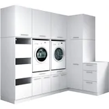 laundreezy Mehrzweckschrank-Set 253 x 238 x 68 cm Weiß
