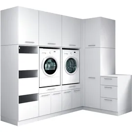 laundreezy Mehrzweckschrank-Set 253 x 238 x 68 cm Weiß