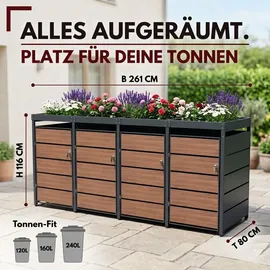 Albatros Mülltonnenbox 4er 120 x 240 cm anthrazit
