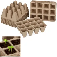 Relaxdays 2040 Anzuchttopf eckig H 5 cm beige