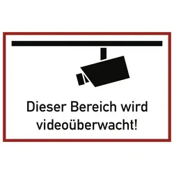 Dieser Bereich wird videoüberwacht, Alu, 600x400 mm