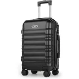 MoFut Koffer Groß, Hartschalenkoffer aus ABS, Trolley, Reisekoffer mit 4 drehbaren Rollen (360°), 3-stelliges Zahlenschloss und Aluminium-Teleskopgriff (M – 41L, Schwarz)