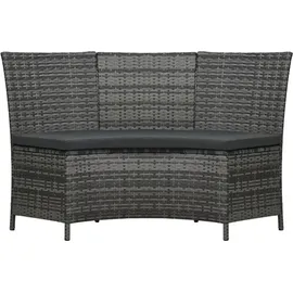 vidaXL Garten-Essgruppe 7-tlg. Tisch Ø 160 x 74 cm grau