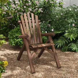 Outsunny Gartenstuhl 83 x 68 x 101 cm braun mit Armlehne