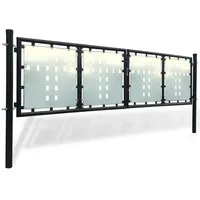 vidaXL Zauntor (Einzeltor) Schwarz 300x125 cm