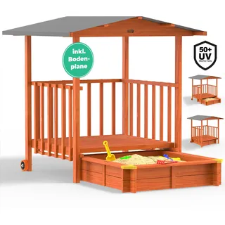 Spielwerk® Sandkasten Merle UV-Schutz 50+ überdachte Spielveranda