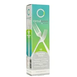 circulware resbonsibles Mehrweg-Gabeln 19 cm 10 St. Weiß