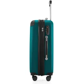 HAUPTSTADTKOFFER - SPREE - Handgepäck Hartschalen-Koffer Trolley Rollkoffer Reisekoffer, 4 Doppel-Rollen, 55 cm, 42 L, Aqua Grün