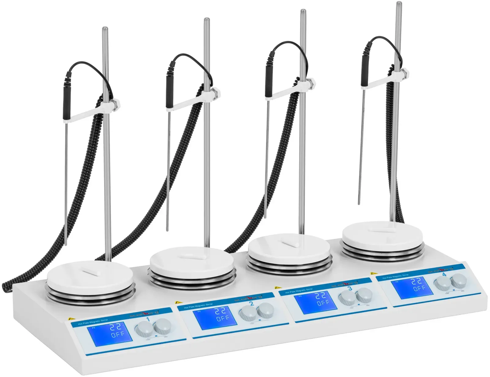 Steinberg Systems Magnetrührer - mit 4 Heizplatten - 4 x 2 l - 2000 U/min SBS-MR-180
