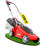 HECHT 2-IN-1 Elektro Rasenmäher mit 1300 Watt Motor – 33 cm Schnittbreite – Radschnitthöheneinstellung 20-60 mm – 30 Liter Fangkorb für einen schön gepflegten Rasen – Electric Lawnmower