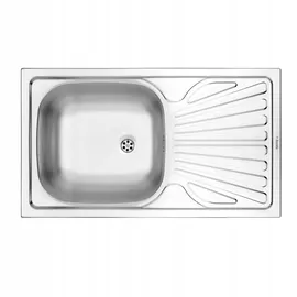 Deante Stahl-Küchenspüle 1 Becken rechts Einbauspüle Edelstahl Handbetätigung 760 x 430 mm