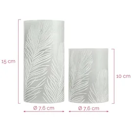 Pauleen Cosy Feather LED-Kerze 2 St. grau/weiß