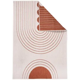 Carpet City Outdoorteppich DUO RUG 5739, rechteckig, Höhe: 5 mm, Wendeteppich Wetterfest In- & Outdoor, Balkon, Terrasse, Wohnzimmer rot 160 cm x 230 cm x 5 mm