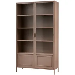 Vitrine Ronja aus Metall, Military Brown