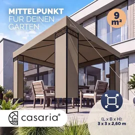 CASARIA Pavillon Lorca 3 x 3 m inkl. Seitenteile Taupe