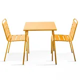 Oviala Palavas Gartenset Tisch quadratisch 3-tlg. Gelb