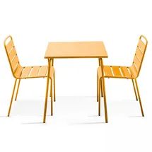 Oviala Palavas Gartenset Tisch quadratisch 3-tlg. Gelb