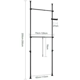 SoBuy Garderobenständer FRG109 Schwarz