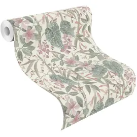 Rasch Textil Vliestapete Curiosity 10,05 m x 0,53 m 538212 Weiß/Rosa/Grün