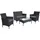 Mendler 2-1-1 Poly-Rattan Garten-Garnitur Halden, Sitzgruppe Lounge-Set Sofa ~ anthrazit, Kissen anthrazit