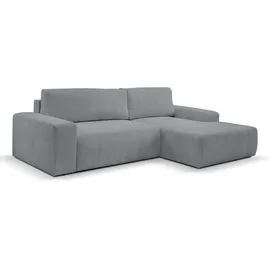 werk2 Ecksofa WERK2 "Rotterdam-L, kuschelweicher Cord oder Breitcord, L-Form, Breite 267 cm", grau, B:267cm H:85cm T:165cm, 90% Polyester, 10% Nylon, Sofas, Ecksofa, Design Ecksofa mit Schlaffunktion & Bettkasten, Cord, Grau