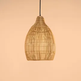 esotec Formschöne Solar Hängeleuchte Kairo aus Polyrattan IP44 wetterfest 102239 - Braun