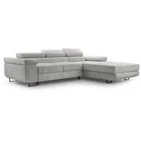 Furnix Ecksofa NILLONA L-Sofa Polsterecke mit Schlaffunktion Bettkasten, elegant, mit Relaxfunktion grau