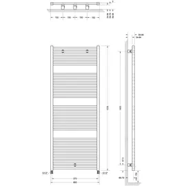 Schulte Design-Heizkörper Turbo 153,5 x 60 cm mattschwarz 823 W