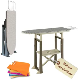 GarPet XXL Bügelbrett mit Bügelablage 40 cm Breit Klappbares Bügelbrett Bügeltisch Bügelstation groß verstellbar Bügelbrett für Dampfbügelstation