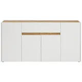 Lomadox CRISP-61 Sideboard 170 x 87 x 40 cm weiß/Wotan Eiche Nb.